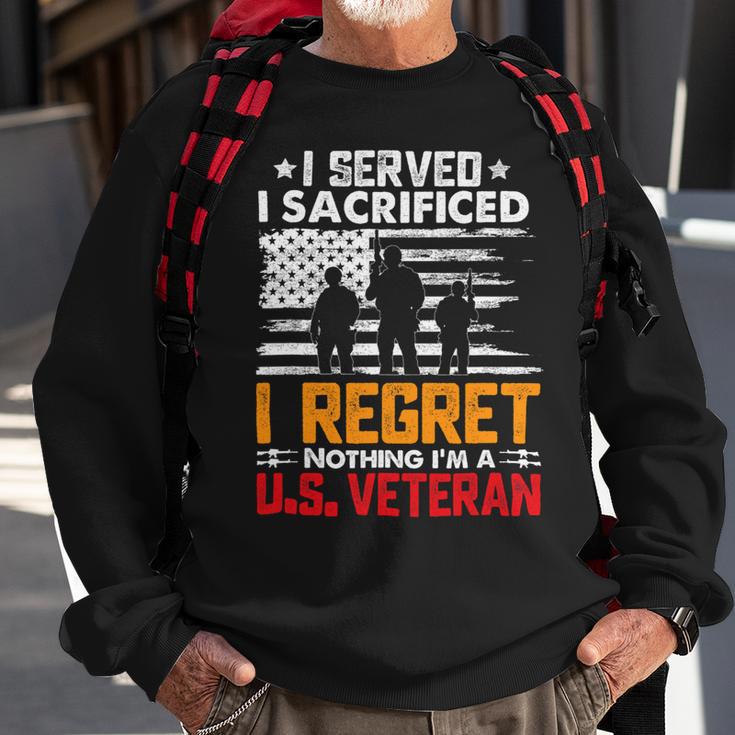 Veteran Vets Us Army Veteran Gifts American Flag I Regret Nothing Gift Veterans Sweatshirt Gifts for Old Men