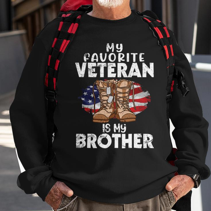 Veteran Vets Us Boot Happy Veteran Day My Favorite Veteran Is My Brother Veterans Sweatshirt Gifts for Old Men