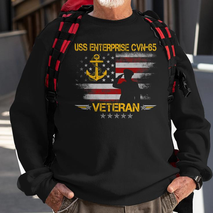 Veteran Vets Uss Enterprise Cvn65 Aircraft Carrier Veteran Flag Vintage Veterans Sweatshirt Gifts for Old Men