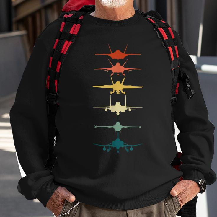 Vintage Air Force Fighter Jets F-4 F-111 F-15 F-16 F-22 F-35 Sweatshirt Gifts for Old Men