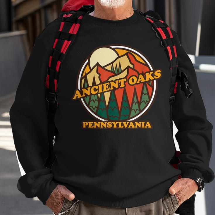 Vintage Ancient Oaks Pennsylvania Mountain Hiking Souvenir Sweatshirt Gifts for Old Men