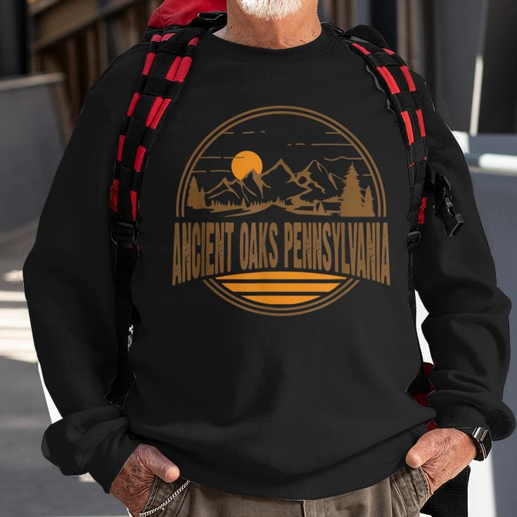 Vintage Ancient Oaks Pennsylvania Mountain Hiking Print Sweatshirt Gifts for Old Men