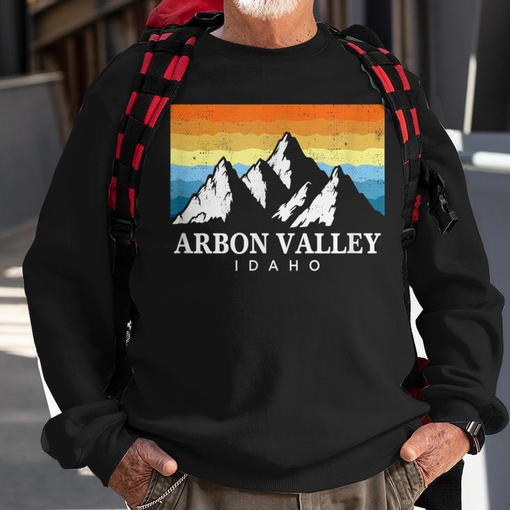 Vintage Arbon Valley Idaho Mountain Hiking Souvenir Print Sweatshirt Gifts for Old Men