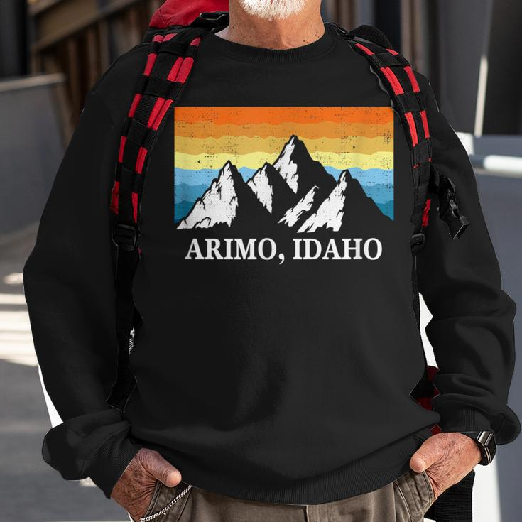 Vintage Arimo Idaho Mountain Hiking Souvenir Print Sweatshirt Gifts for Old Men
