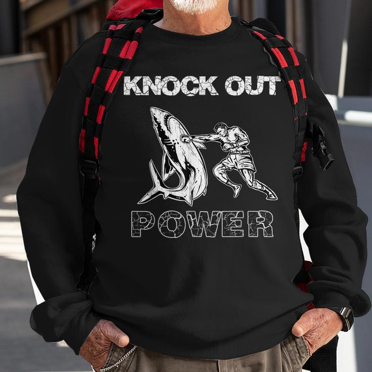 Vintage Boxer Man Knock Out Power Best Boxing Kickboxing Sweatshirt Gifts for Old Men