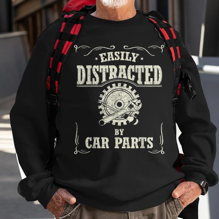 Vintage Car Lover Easily Distracted By Car Parts Sweatshirt Gifts for Old Men