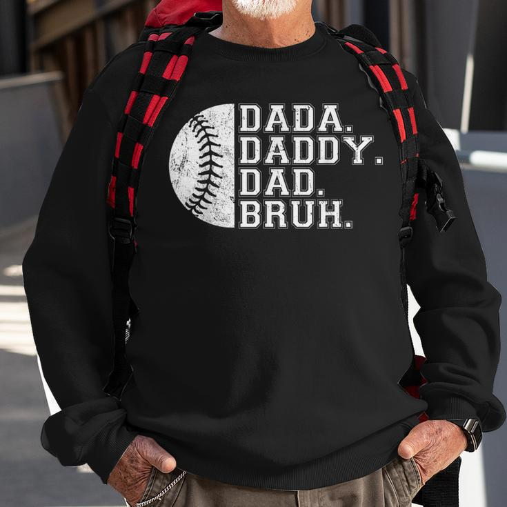 Vintage Fathers Day Dada Daddy Dad Bruh Baseball Sweatshirt Gifts for Old Men
