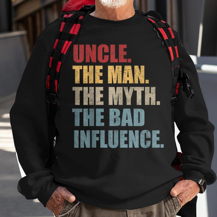Vintage Fun Uncle Man Myth Bad Influence Sweatshirt Gifts for Old Men
