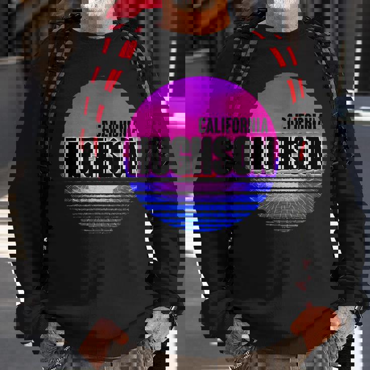 Vintage Hughson Vaporwave California Sweatshirt Gifts for Old Men