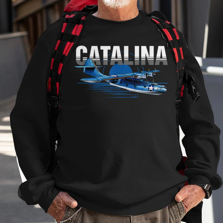 Vintage Military Aviation Flying Boat Sweatshirt Gifts for Old Men