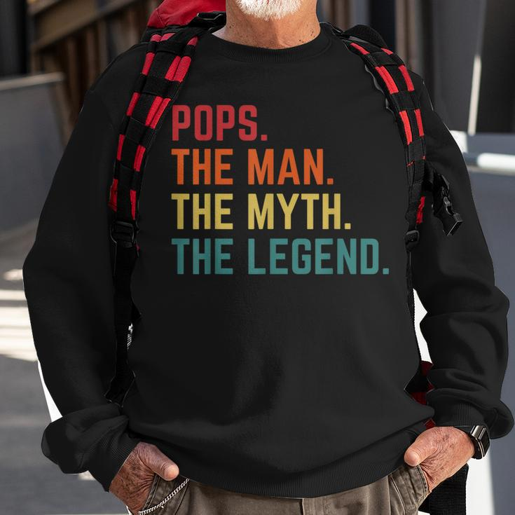 Vintage Pops Man Myth Legend Daddy Grandpa Fathers Day Sweatshirt Gifts for Old Men