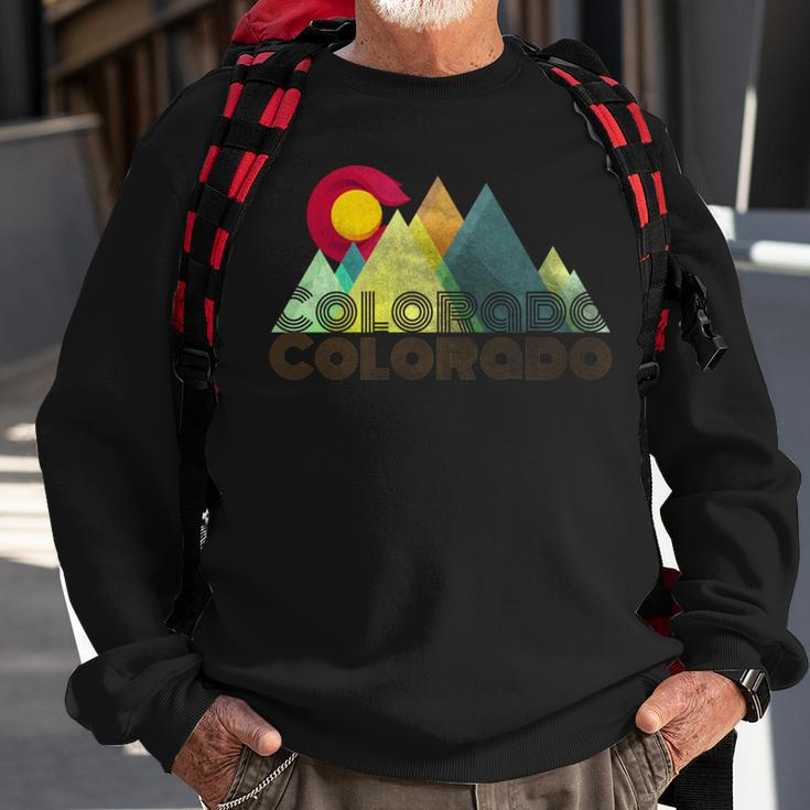 Vintage Retro Colorado Flag Mountain Sweatshirt Gifts for Old Men