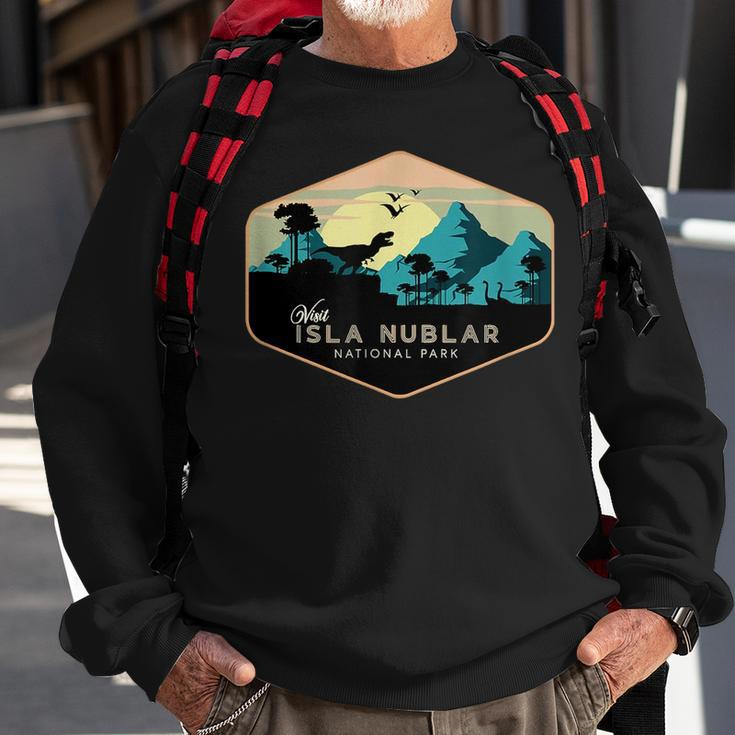 Vintage Retro Visit Isla Nublar National Park Dinosaur Sweatshirt Gifts for Old Men