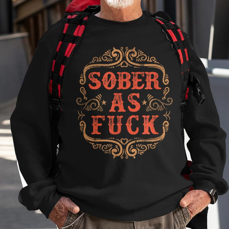 Vintage Sober As Fuck Clean Serene Steps To Recovery Sweatshirt Gifts for Old Men