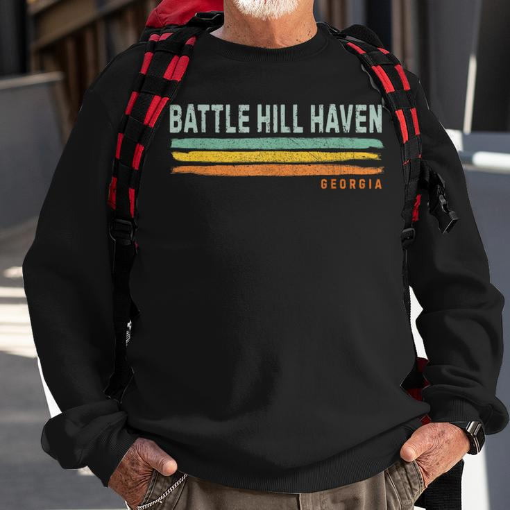 Vintage Stripes Battle Hill Haven Ga Sweatshirt Gifts for Old Men