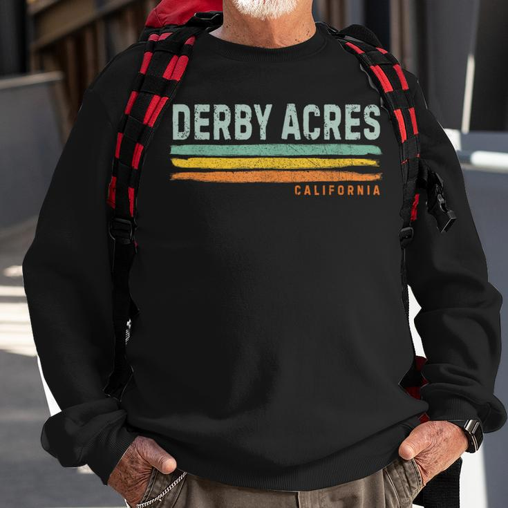 Vintage Stripes Derby Acres Ca Sweatshirt Gifts for Old Men