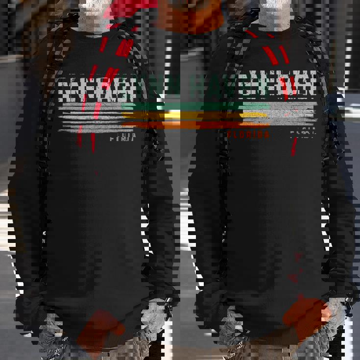 Vintage Stripes Lynn Haven Fl Sweatshirt Gifts for Old Men