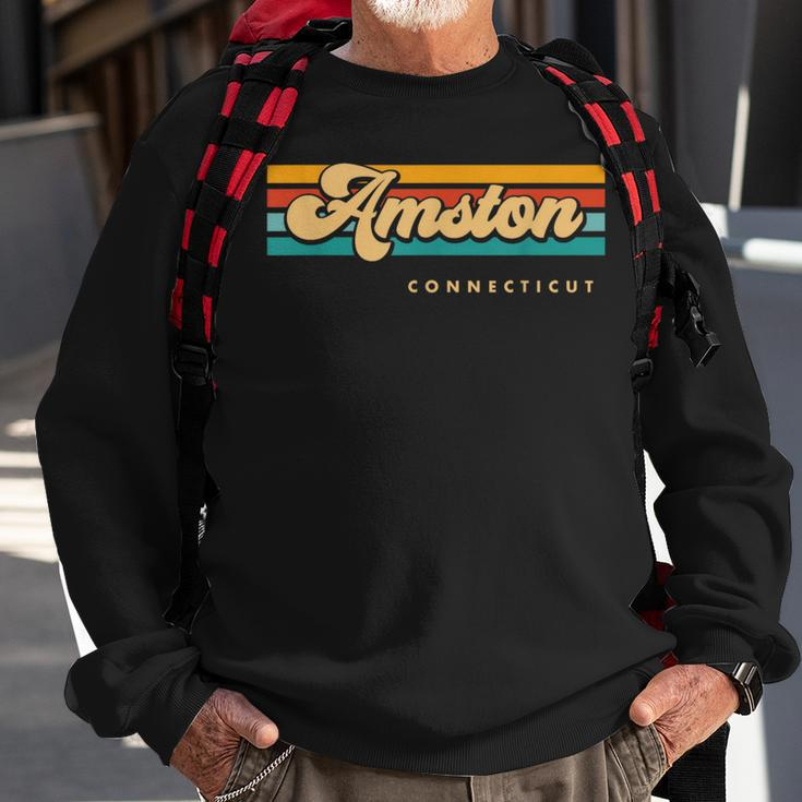 Vintage Sunset Stripes Amston Connecticut Sweatshirt Gifts for Old Men