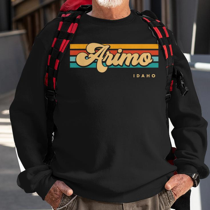 Vintage Sunset Stripes Arimo Idaho Sweatshirt Gifts for Old Men