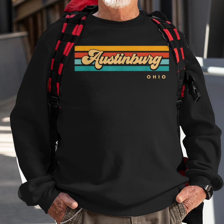 Vintage Sunset Stripes Austinburg Ohio Sweatshirt Gifts for Old Men