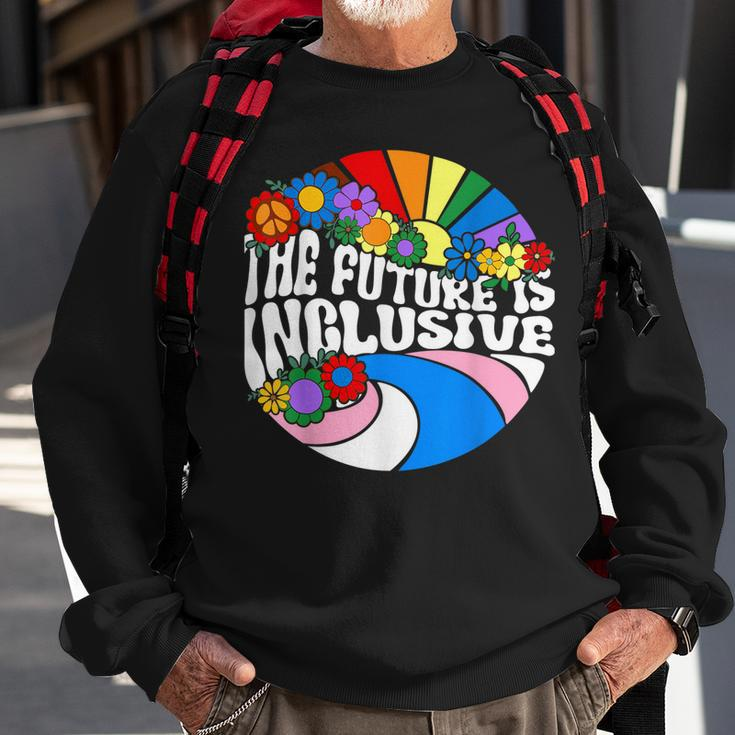 Vintage The Future Is Inclusive Lgbt Gay Rights Pride Sweatshirt Gifts for Old Men