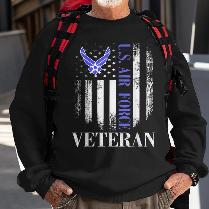 Vintage Us Air Force Veteran With American Flag Sweatshirt Gifts for Old Men