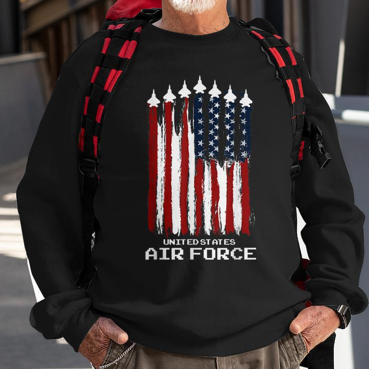 Vintage Us Air Force Veterans Usa American Flag 4Th Of July Sweatshirt Gifts for Old Men