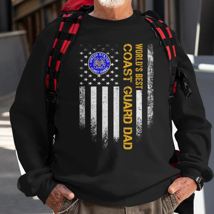 Vintage Usa American Flag Worlds Best Us Coast Guard Dad Funny Gifts For Dad Sweatshirt Gifts for Old Men