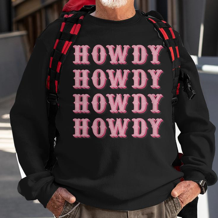 Vintage White Cowgirl Howdy Rodeo Western Country Southern Gift For Womens Sweatshirt Gifts for Old Men