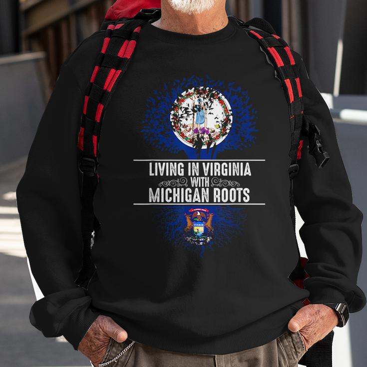 Virginia Home Michigan Roots State Tree Flag Love Gift Sweatshirt Gifts for Old Men