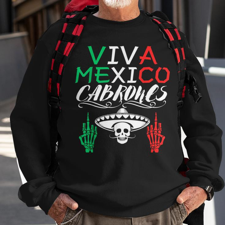 Viva Mexico Cabrones Independence Day Mexican Flag Mexico Sweatshirt Gifts for Old Men