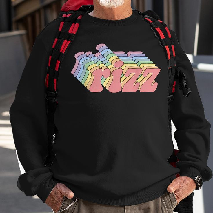 W Rizz Retro Vintage Memes Slang Unspoken Rizz Sweatshirt Gifts for Old Men