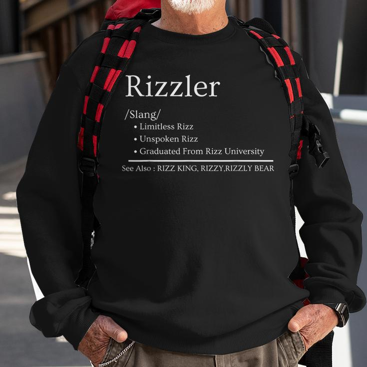 W Rizz The Rizzler Definition Funny Meme Quote Meme Funny Gifts Sweatshirt Gifts for Old Men