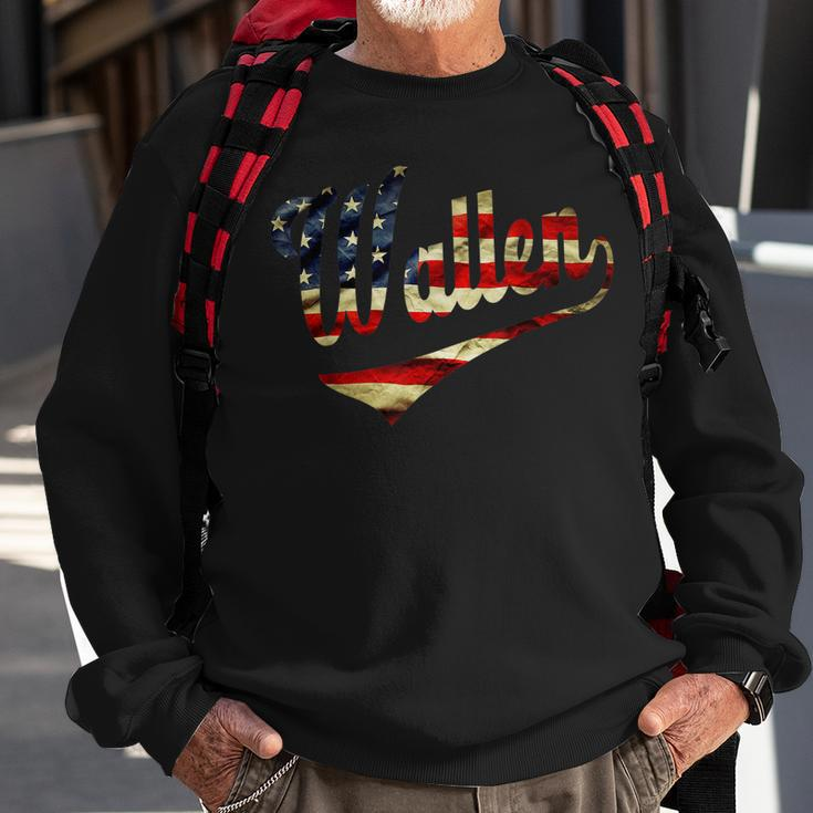 Wallen Last Name American Flag 4Th Of July Patriotic 3 Sweatshirt Gifts for Old Men