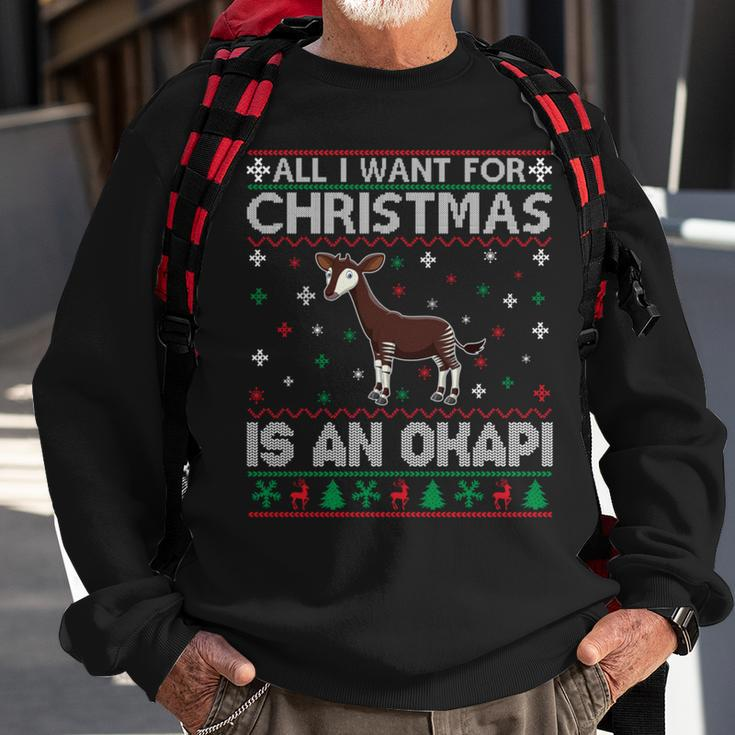 All I Want For Christmas Is An Okapi Ugly Xmas Sweater Sweatshirt Gifts for Old Men