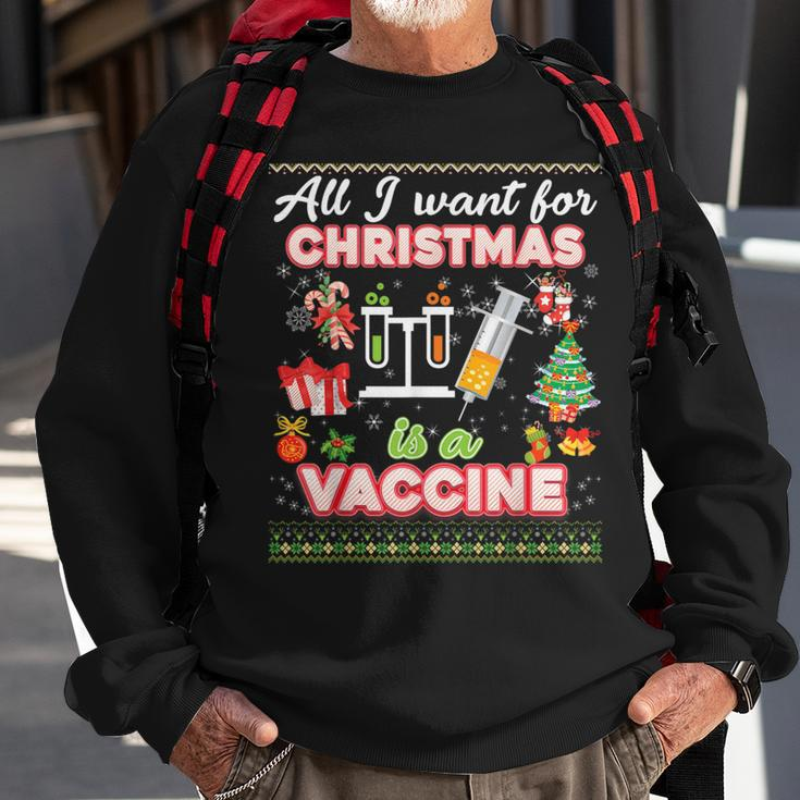 All I Want For Christmas Is A Vaccine Ugly Sweater Dinner Sweatshirt Gifts for Old Men