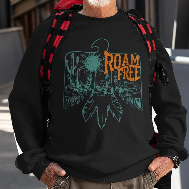 Western Boho Roam Free Thunderbird Native American Cowgirl Gift For Womens Sweatshirt Gifts for Old Men