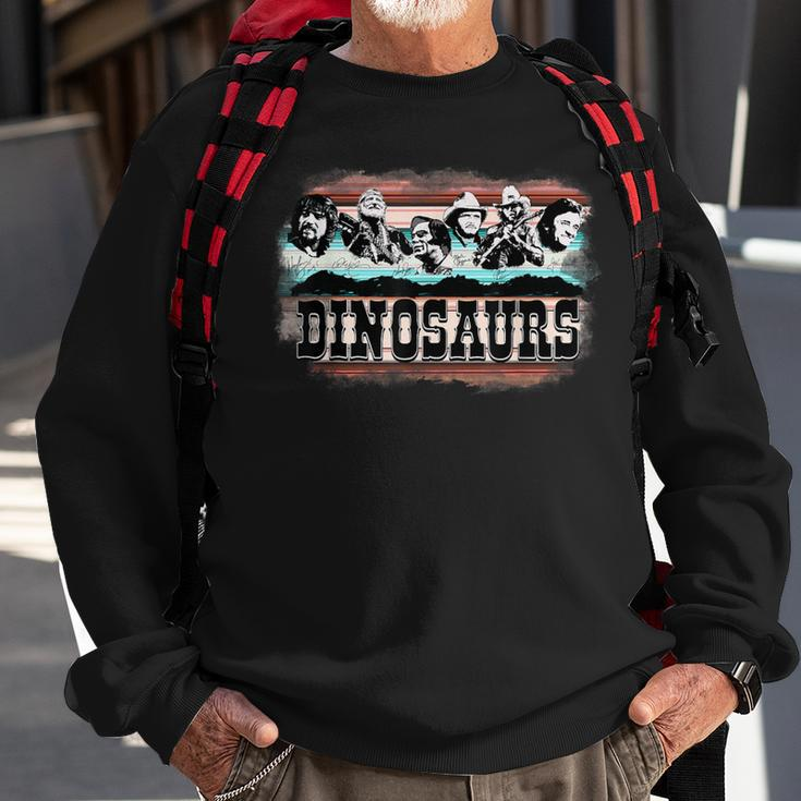 Western Country Music Legends Dinosaurs Serape Sweatshirt Gifts for Old Men