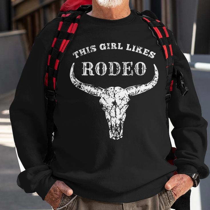 Western Country This Girl Likes Rodeo Howdy Vintage Cowgirl Sweatshirt Gifts for Old Men