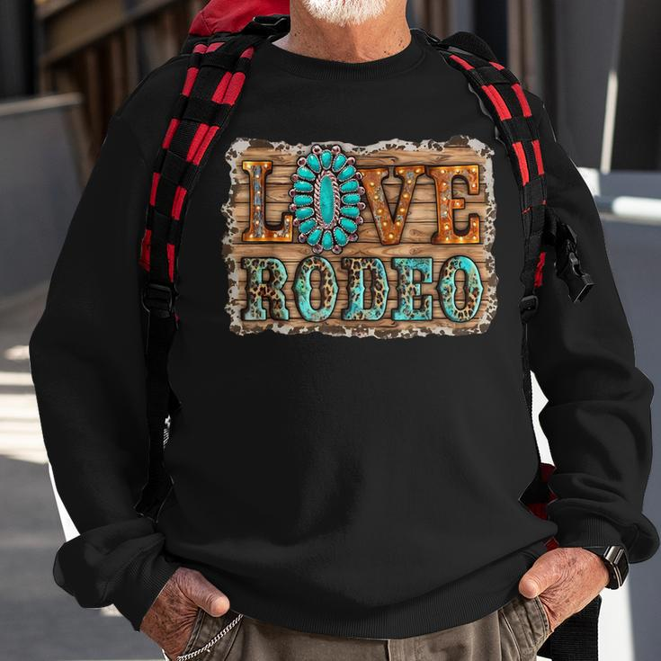 Western Leopard Turquoise Cowgirl Love Rodeo Sweatshirt Gifts for Old Men