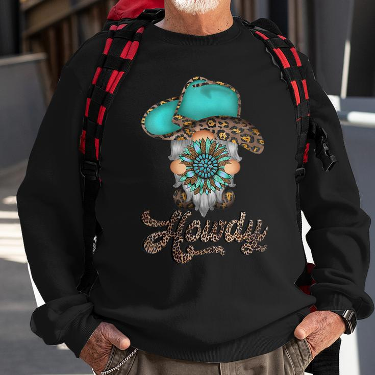 Western Texas Cowboy Hat Turquoise Gnome Cowgirl Rodeo Howdy Gift For Womens Sweatshirt Gifts for Old Men