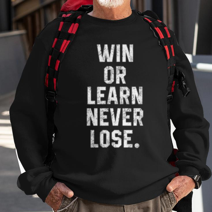 Win Or Learn Never Lose Motivational Volleyball Saying Sweatshirt Gifts for Old Men