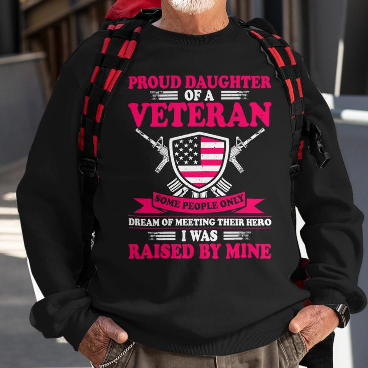 Womens Proud Daughter Of A Veteran Father Cute Veterans Daughter 386 Sweatshirt Gifts for Old Men