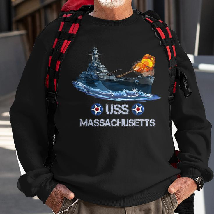 World War 2 United States Navy Uss Massachusetts Battleship Sweatshirt Gifts for Old Men