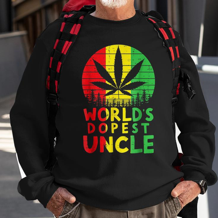 Worlds Dopest Uncle Rasta Jamaican Weed Cannabis 420 Stoner Sweatshirt Gifts for Old Men