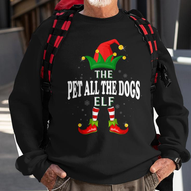 Xmas Pet All The Dogs Elf Family Matching Christmas Pajama Sweatshirt Gifts for Old Men