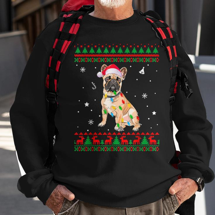Xmas Ugly Sweater Christmas Lights French Bulldog Dog Lover Sweatshirt Gifts for Old Men