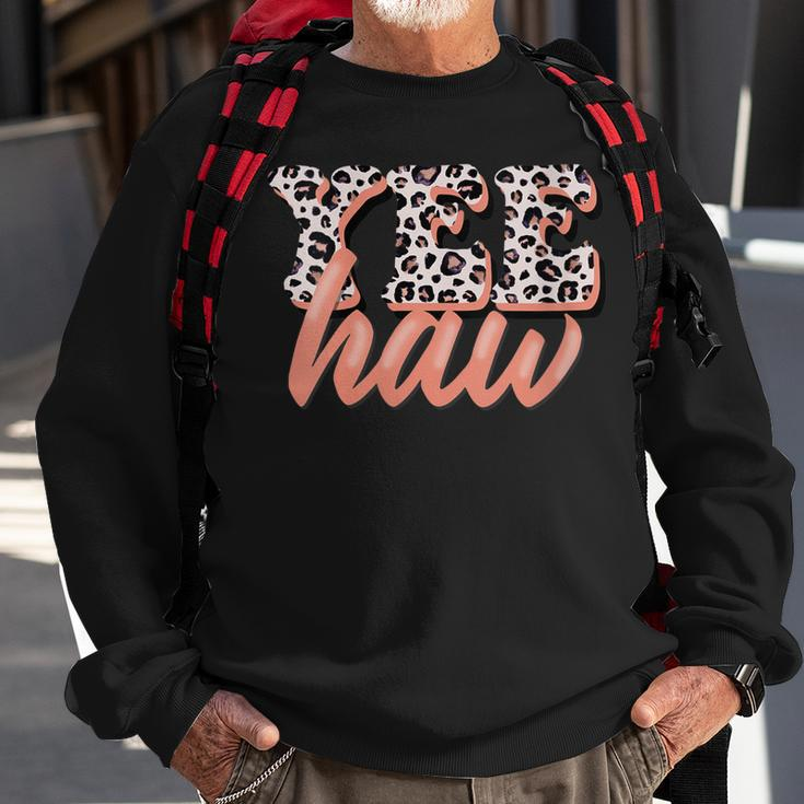 Yee Haw Howdy Rodeo Country Leopard Yeehaw Southern Cowgirl Gift For Womens Sweatshirt Gifts for Old Men