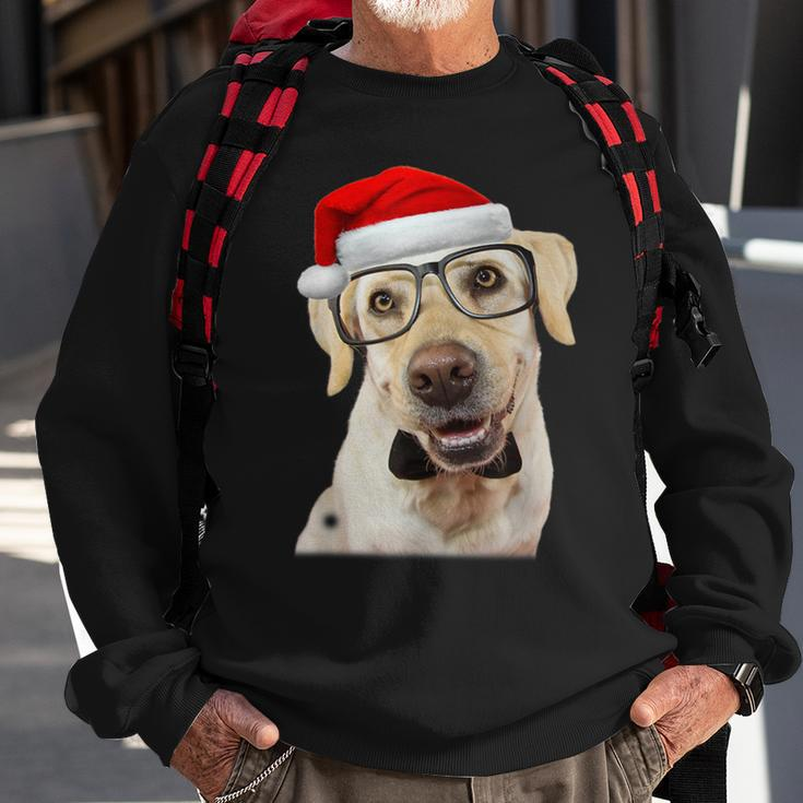 Yellow Lab Glasses Santa Hat Christmas Labrador Retriever Sweatshirt Gifts for Old Men