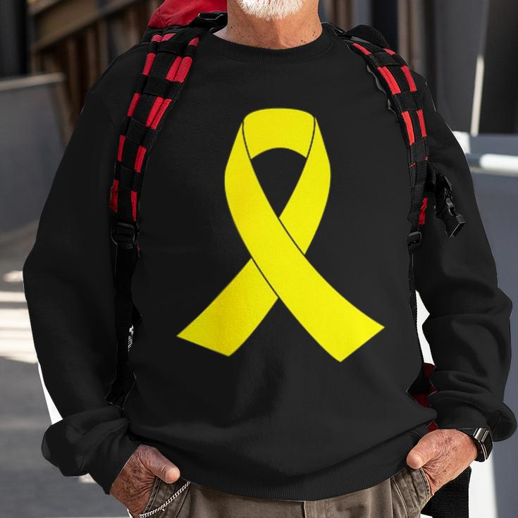 Yellow Ribbon Sarcoma Bone Cancer Awareness Sweatshirt Gifts for Old Men